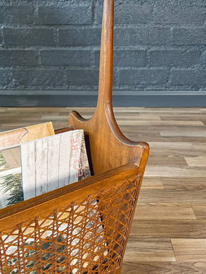 Mid-Century Modern Cane Magazine Rack