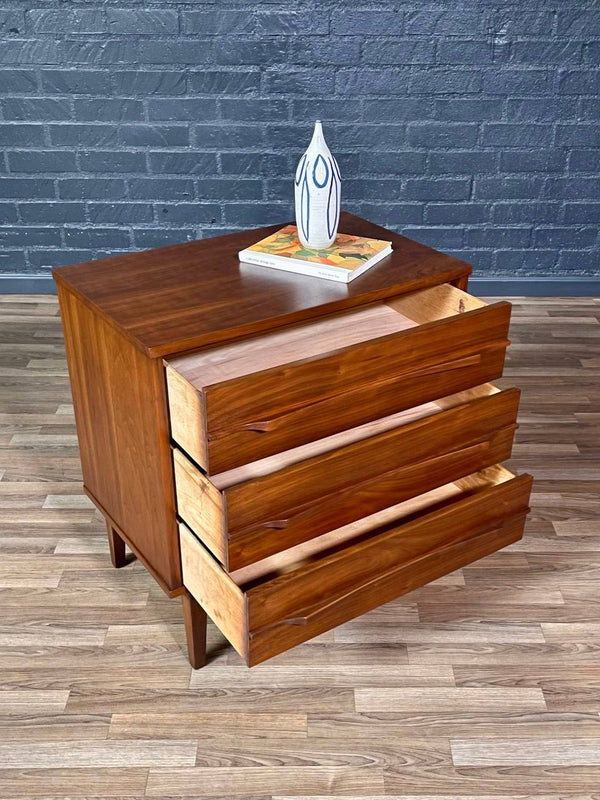 Mid-Century Modern Sculpted Walnut 3-Drawer Dresser, c.1960’s