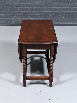 English Jacobean Revival Oak Gateleg Dining Table, c.1920's