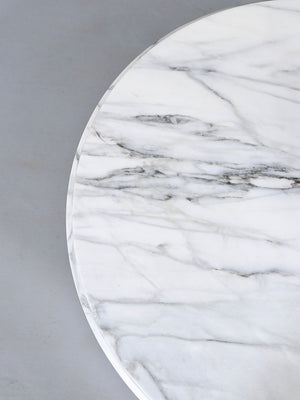 Italian Carrara Marble & Walnut Coffee Table, c.1960’s