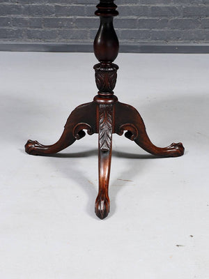 American Chippendale Revival Mahogany Pie-Crust Tilt-Top Table, c.1940's