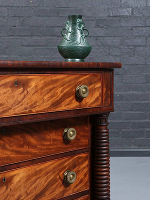 American Empire Flame Mahogany Four-Drawer Dresser c.1900's