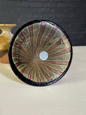 Italian Modern Murano Striped Art Glass Vase, c.1960's
