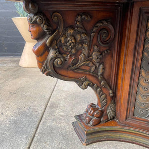 Antique Italian Renaissance Style Carved Walnut Dining Table