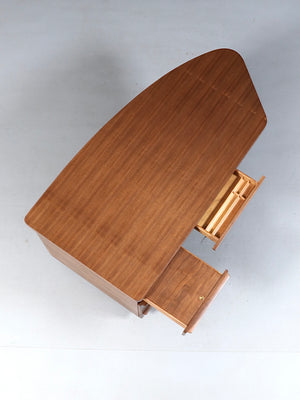 Mid Century Modern Walnut Desk with Brass Accents, c.1960's
