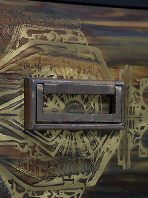 Bernhard Rohne Acid Etched Brass Dresser for Mastercraft, c.1970’s
