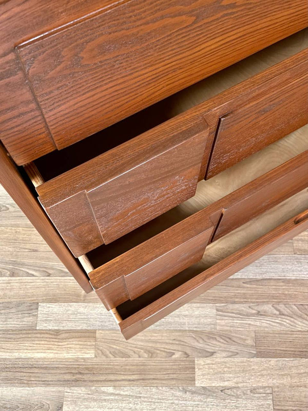 Mid-Century Modern 4-Drawer Geometric Highboy Dresser, c.1960’s