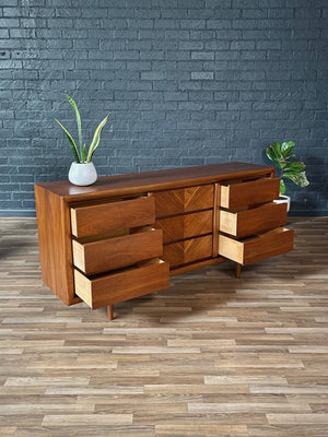 Mid-Century Modern 9-Drawer Walnut Dresser by Lane, c.1960’s