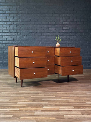 Mid-Century Modern 9-Drawer Walnut Dresser, c.1960’s