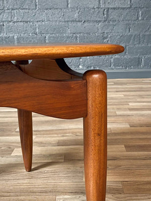 Mid-Century Modern Sculpted Walnut Floating Top Side Table, c.1960’s