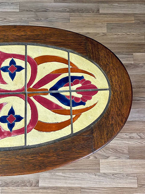 Vintage Spanish Revival Oak & Tile Coffee Table, c.1940’s