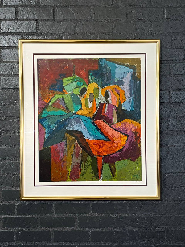 Mid-Century Modern “Carnival Fever” Abstract Serigraph Artwork by Muraina Oyelami, c.1960’s