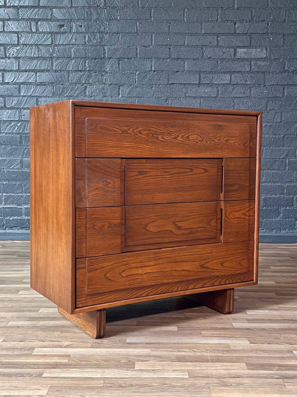 Mid-Century Modern 4-Drawer Geometric Highboy Dresser, c.1960’s