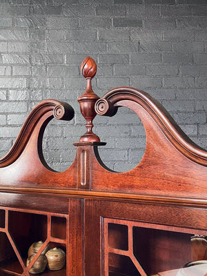 Colonial Revival Secretary Desk w/ Glass Bookcase, c.1950’s