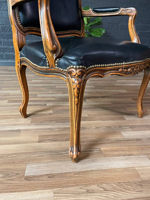 Pair of French Louis XV-Style Carved Beech Armchairs by Chateau d’Ax