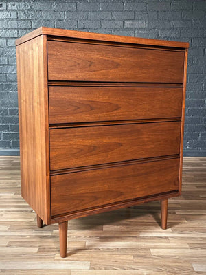 Mid-Century Modern Walnut Highboy Dresser, c.1960’s