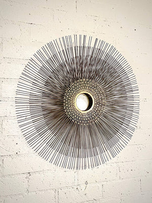 Mid-Century Modern Brutalist Sunburst Wall Sculpture by William Friedle, c.1970s