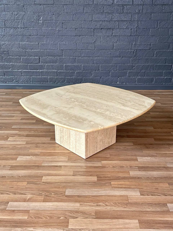 Vintage Post Modern Italian Travertine Coffee Table, c.1980’s