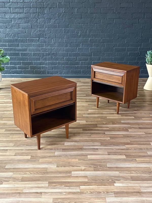 Pair of Mid-Century Modern Walnut Night Stands by Morris of CA, c.1960’s