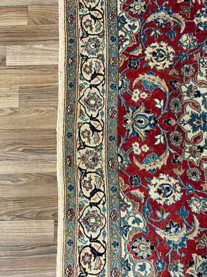 Vintage Hand-Knotted Persian Kashan Rug w/ Floral Medallion Design c.1960’s
