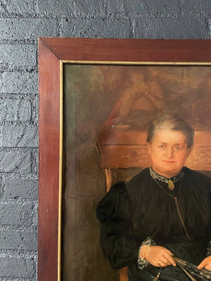 Antique Portrait Oil Painting of Old Lady, c.1920’s