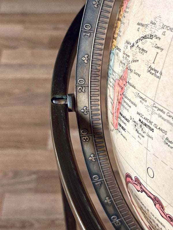 Mid-Century Modern Replogle Floor Globe w/ Brass Stand, c.1970’s