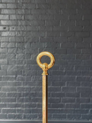 Vintage French Bouillette Brass Table Lamp with Tole Shade, c.1960’s