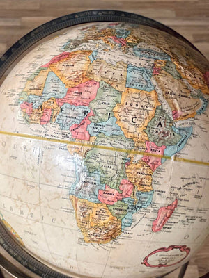 Mid-Century Modern Replogle Floor Globe w/ Brass Stand, c.1970’s