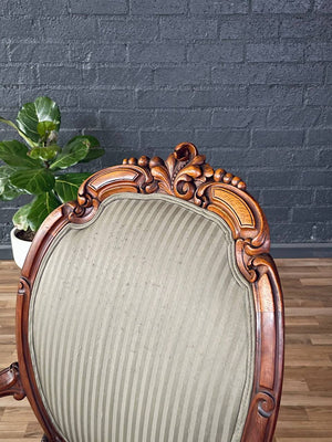 Victorian Rococo Revival Carved Walnut Armchair, c.1940’s