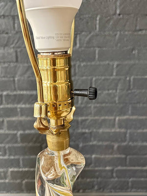 Mid-Century Modern Twisted Crystal Glass Table Lamp, c.1960’s