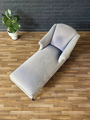 Vintage French Louis XVI Style Chaise Lounge w/ Fluted Legs, c.1950’s