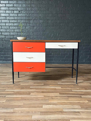 Mid-Century Modern Two-Tone Lacquered & Walnut Writing Desk, c.1960’s