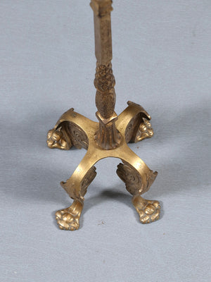 Antique Neoclassical Revival Brass & Gilt Metal Jardinière Plant Stand, c.1920’s