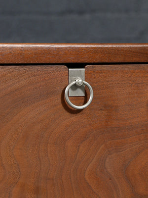Pair of Mid Century Modern Walnut Night Stands w/ Drop Down Bookcase, c.1960’s