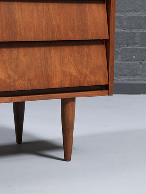 Mid-Century Modern Louvered Drawer Walnut Dresser, c.1960’s
