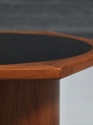 Pair of Mid-Century Modern Walnut Hexagonal Drum Side Tables, c.1960's