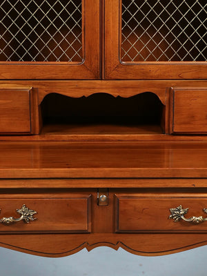 French Provincial Style Secretary Desk w/ Lattice Doors, c.1960's