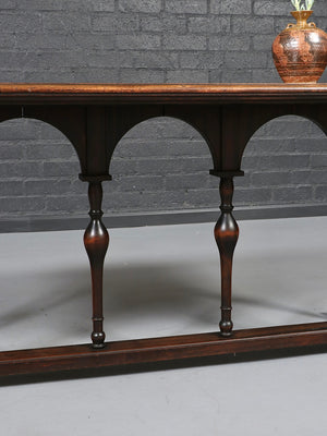 English Jacobean Revival Walnut Console Table, c.1920's
