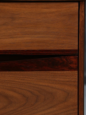 Mid-Century Modern Walnut & Rosewood Night Stand by Bassett, c.1960’s