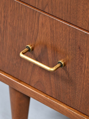 Mid-Century Modern 6-Drawer Walnut Dresser w/ Brass Pulls, c.1960’s