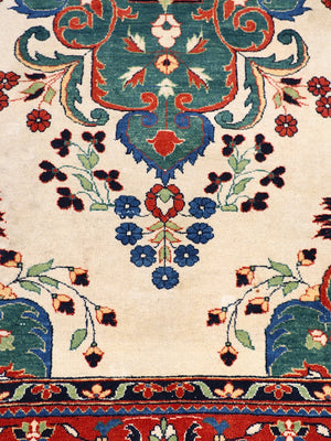 Vintage Indo-Persian Tabriz Floral Medallion Hand-Knotted Wool Rug, c.1970’s