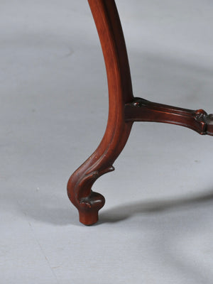 French Louis XV Style Mahogany & Breccia  Viola Marble Console Table, c.1920's