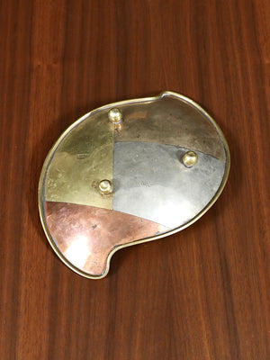 Mexican Modernist Biomorphic “Metales Casados” Mixed Metal Catchall Tray, c.1960’s