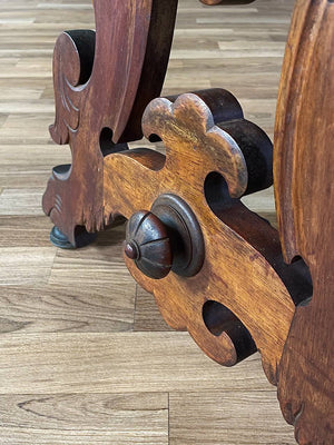 Vintage Spanish Baroque Carved Mahogany Bench, c.1950’s