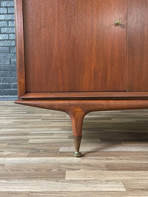 Mid-Century Modern  Walnut Credenza w/ Brass Accent Legs, c.1960’s
