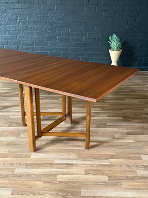 Expanding / Foldable Mid-Century Modern Walnut Dining Table, c.1960’s