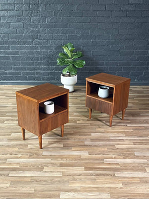 Pair of Mid-Century Modern “Trimline” Walnut Night Stands by Bassett, c.1960’s