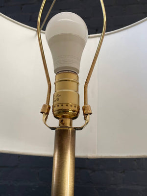 Mid-Century Modern Walnut & Brass Accent Tripod Floor Lamp, c.1960’s