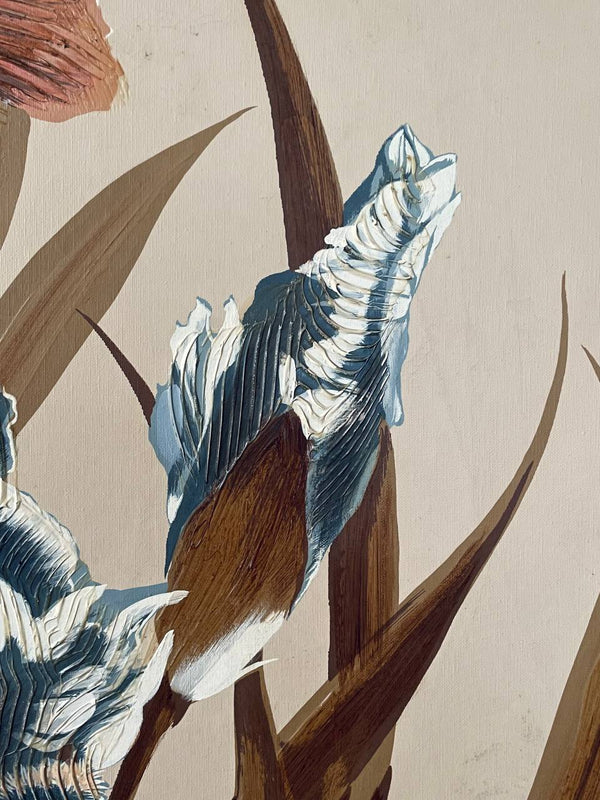 Vintage Post Modern Floral Print Artwork by Antoinette Letterman, c.1970’s