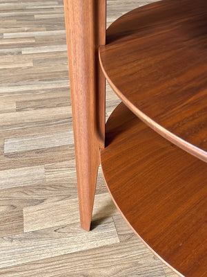 Mid-Century Modern 3-Tier Sculpted Walnut End Table by Mersman, c.1960’s